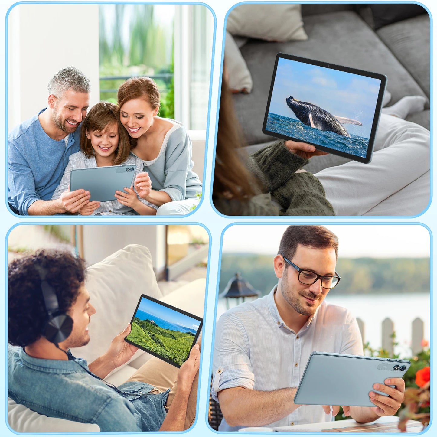 Relndoo New Android 15 Tablet 10.1 Inch, T606 Processo, 24GB(4+20 Expand) RAM 128GB ROM, IPS Screen, Dual Camera, 5G WiFi, GPS