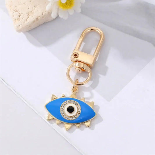 Car Accessories DIY Trinkets Ornaments Key Ring Holder Evil Eye Keychain Blue Eye Key Chain Hamsa Hand Keyring Car Keyring