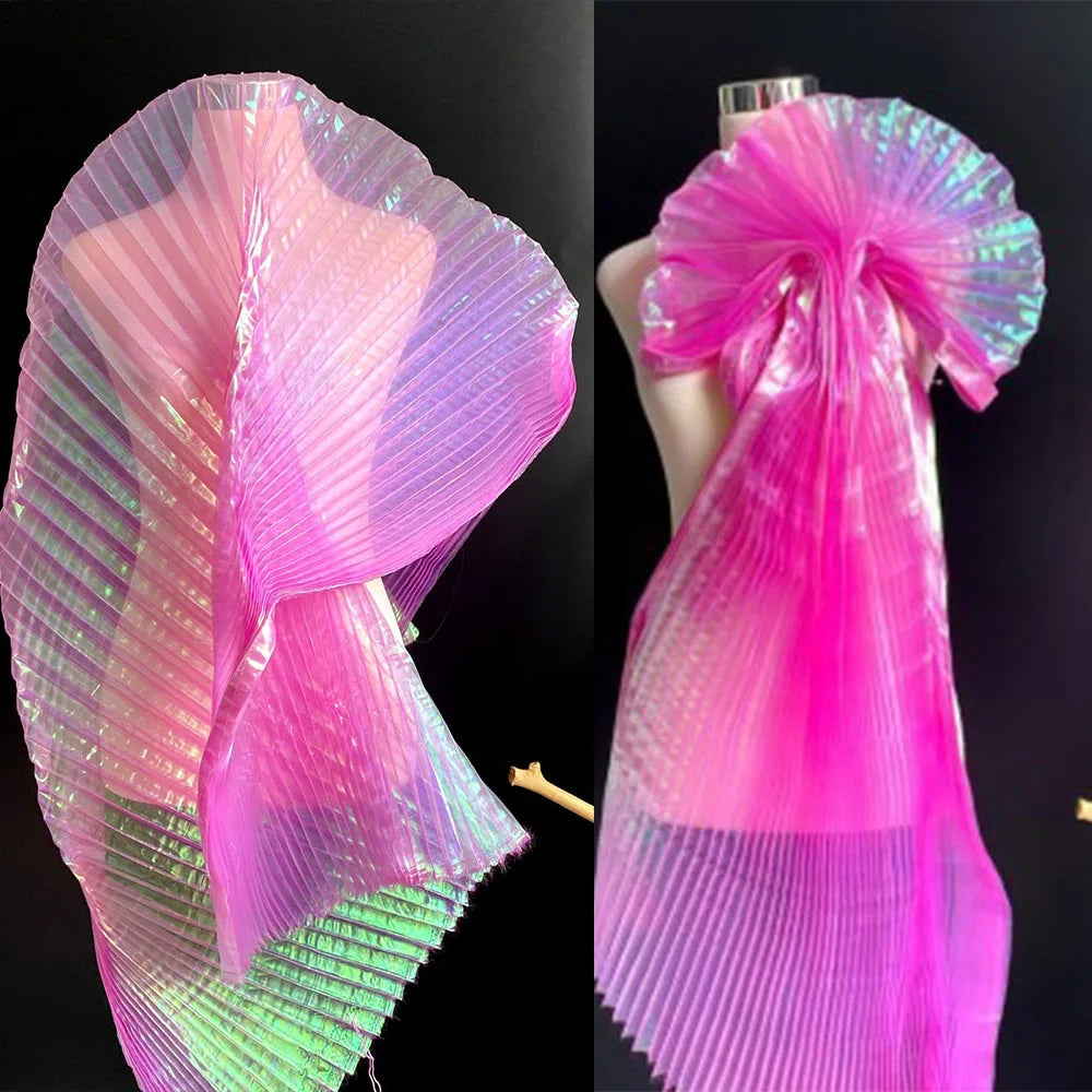 100*150cm Pleated Organza Fabric For Sewing Girls Skirt Dress Handicraft Clothing DIY Supplies Apparels Needlework Accessories
