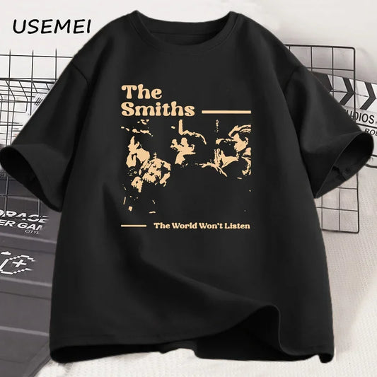 Vintage The Smiths T Shirts Men Hip Hop Retro 90s The Smiths Music Band T-Shirts Gift for Fan Clothes Streetwear Tops