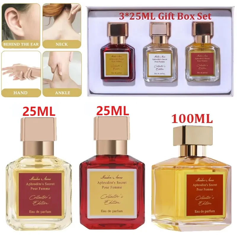 25ML/100ML Eau De Toilett Perfume Spray Woody Amber Floral Scent Lasting Fragrance Pheromone Parfum Balminess 3*25ML GiftBox Set