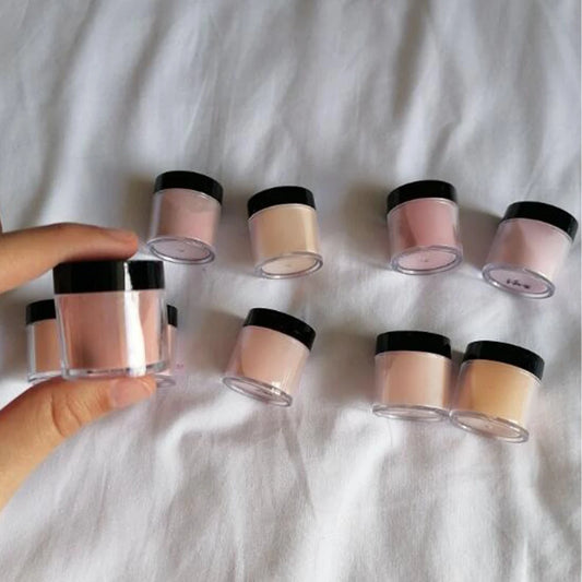 10ml*10Jar Nude Nail Acrylic Powder Set All Seasons Skin Tones Nude Neutral Nail Acrylic for 3D Carving/French Nail Extension&*&
