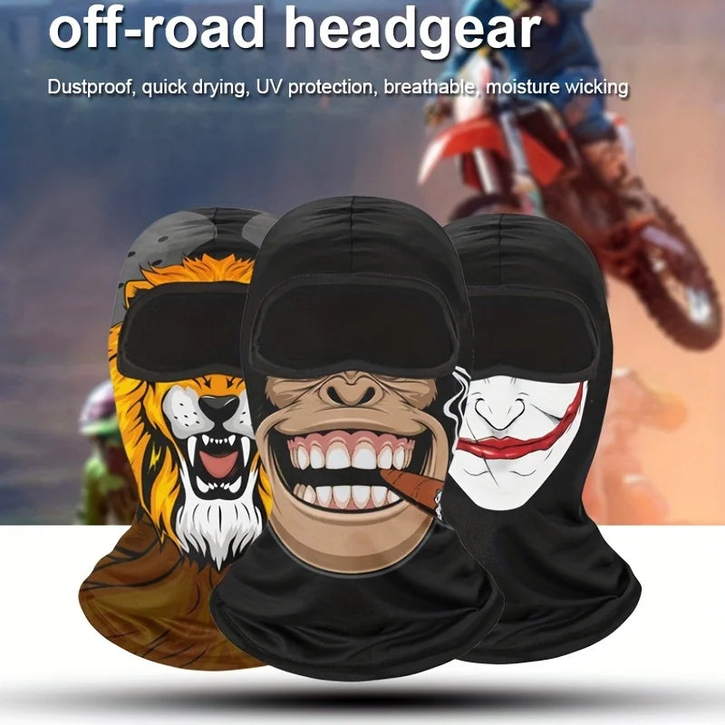 1pc Face Mask Clown Ghost Skull Mask, Breathable Windproof, UV Sun Dust Protective Full Face Cover For Summer Sprin
