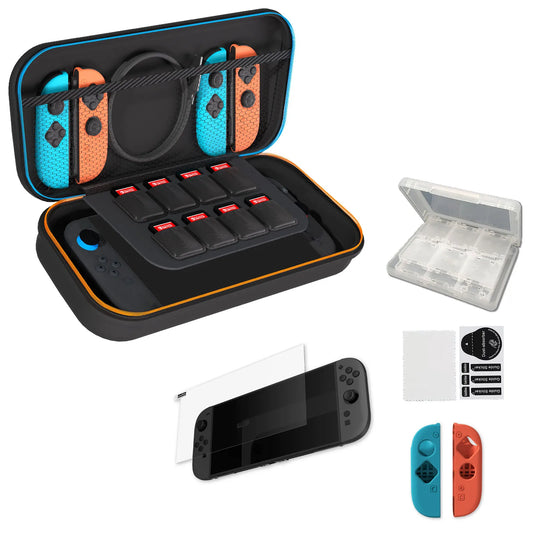 Accessories for N-Switch 2, Carry Case, Screen Protector, Joy Con Case, Games Holder, Dust Removal & Cleaning Cloth