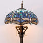 Tiffany Floor Lamp Blue Dragonfly Stained Glass Standing Reading Light 16X16X64 Inches Antique Pole Corner Lamp Decor Bedroom