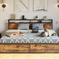 Likimio King Bed Frame With Storage Drawer, 2-Tier Storage Headboard With Charging Station, No Box Spring Needed, Easy