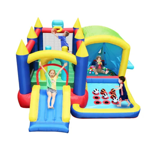 7-in-1 FCJ Inflatable Obstacle Course Bounce House Ball Pit Indoor Outdoor Party Fun for Kids Toddlers Birthday Party Gifts
