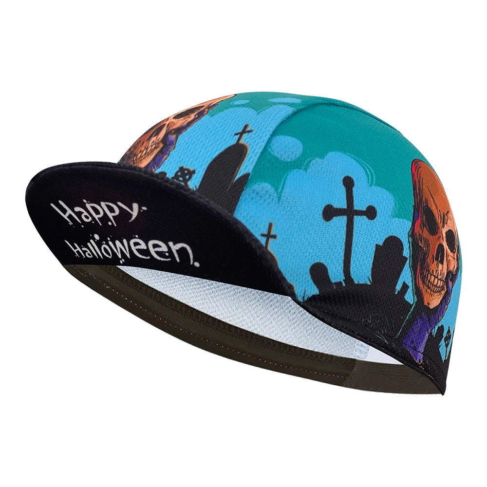 Simple solid color cycling cap, summer polyester sweat absorption, popular, unisex, cycling cap boutique, architecture, skulls