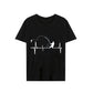 T-shirts for Men Fly Fishing Heartbeat Pulse Print Shirt Funny Short Sleeve T Shirts Summer Tops Tee Mens T Shirt Male Clothes