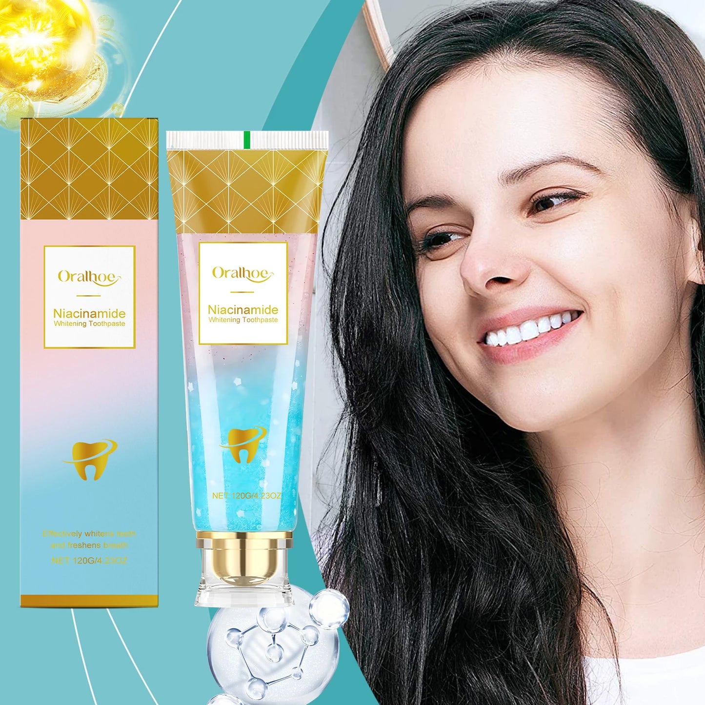 Niacinamide Whitening Toothpaste Remove Yellow Teeth Smoke Stains Improve Oral Smell Breath Fresh Tooth Bleaching Care Product