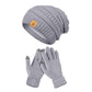 2PCS/Set Gift Warm Women Hats Gloves Set Soft Ear Protection Winter Warm Mitten Windproof Plush Beanie Cap for Men Women