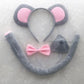 Mouse  Accessory Set Animal Ears Headband Tail Nose and Bow Tie Rat  Accessories Set   Birthday Halloween Costume Cosplay