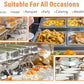 4 Pack Chafing Dish Buffet Set, Stainless Steel Food Warmer Kit with Lids Water Pan Fuel Holders Restaurant Catering Weddings
