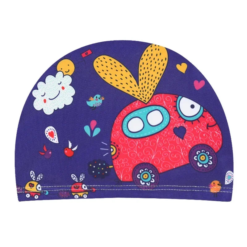 10pcs Children's Swimming Caps Elastic Fabrics Swimming Pools Water Sports Boys' and Girls' Swimming Caps Boys' Swimming Caps