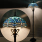 Tiffany Floor Lamp Blue Dragonfly Stained Glass Standing Reading Light 16X16X64 Inches Antique Pole Corner Lamp Decor Bedroom