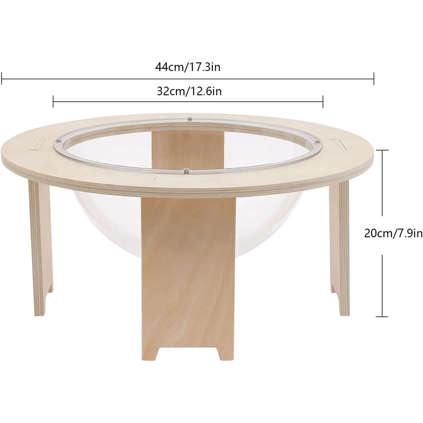 Space Capsule Cat Bed, Transparent Acrylic Pet Pod with 44lb Capacity & Anti-Slip Wooden Legs, Elevated Design for Pet Use