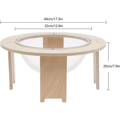 Space Capsule Cat Bed, Transparent Acrylic Pet Pod with 44lb Capacity & Anti-Slip Wooden Legs, Elevated Design for Pet Use