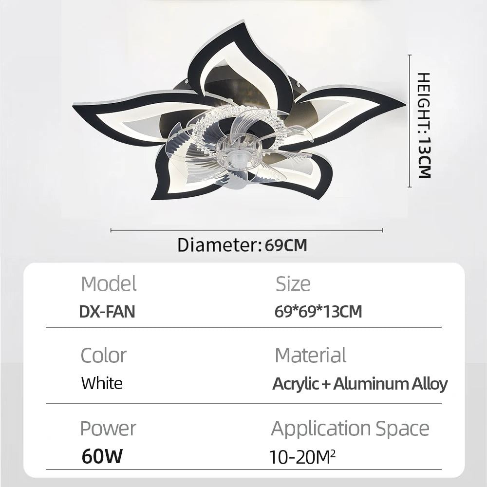 IRALAN home appliances LED ceiling fan light modern smart switch ceiling fan with light home interior decoration fan light