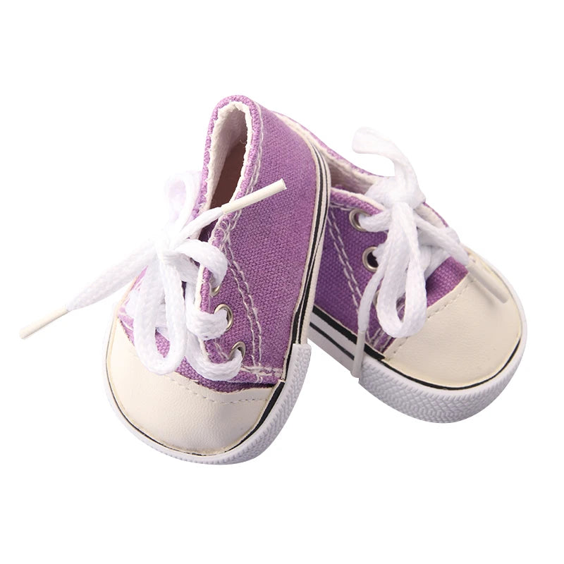 Purple Color Doll Accessories Luggage, Sweater Pajamas, Yoga mat, Shoes, Camera, Hangers For 43cm Baby New Born&American Dolls