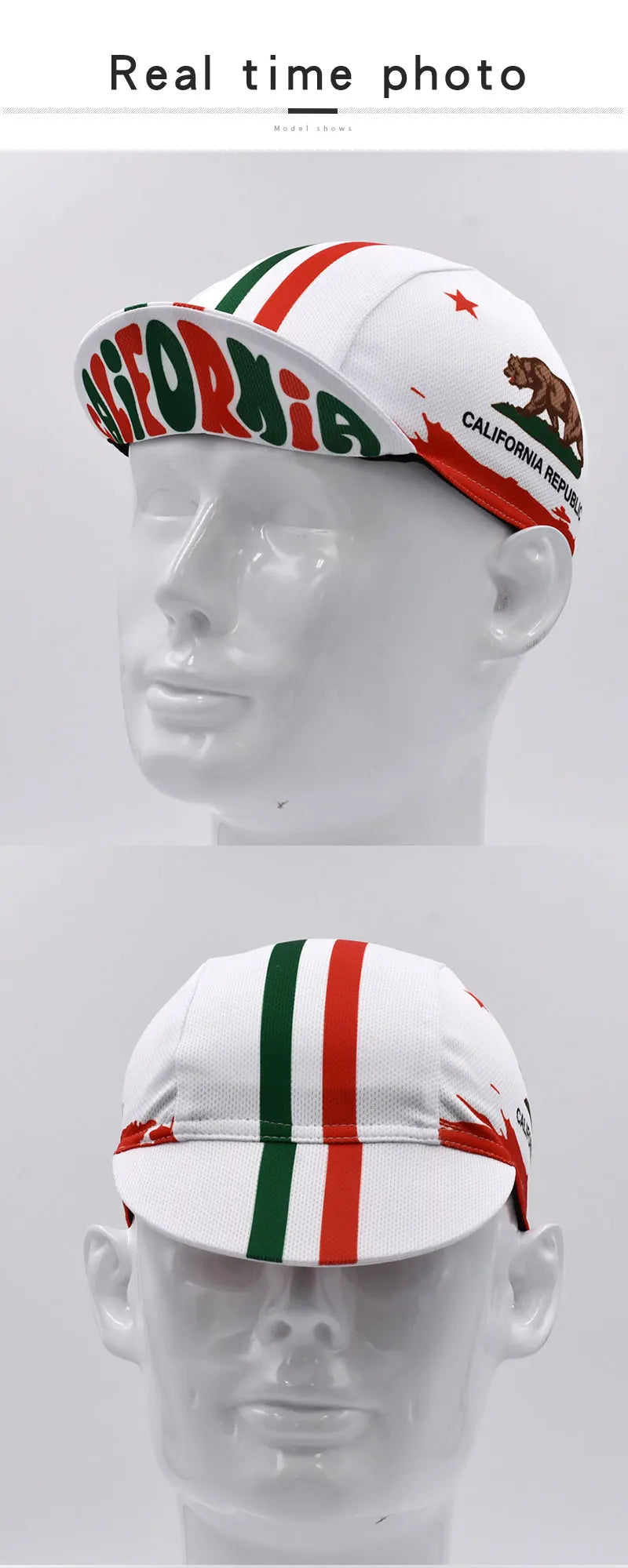 Classic Retro California Cycling Caps for Men and Women, Breathable Quick Dry Bicycle Hats, Bike Caps