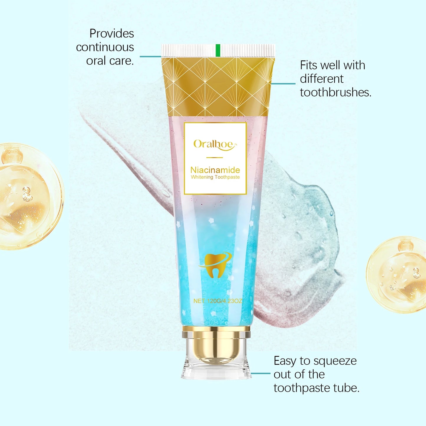 Niacinamide Whitening Toothpaste Remove Yellow Teeth Smoke Stains Improve Oral Smell Breath Fresh Tooth Bleaching Care Product