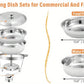 4 Pack Chafing Dish Buffet Set, Stainless Steel Food Warmer Kit with Lids Water Pan Fuel Holders Restaurant Catering Weddings
