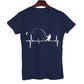T-shirts for Men Fly Fishing Heartbeat Pulse Print Shirt Funny Short Sleeve T Shirts Summer Tops Tee Mens T Shirt Male Clothes