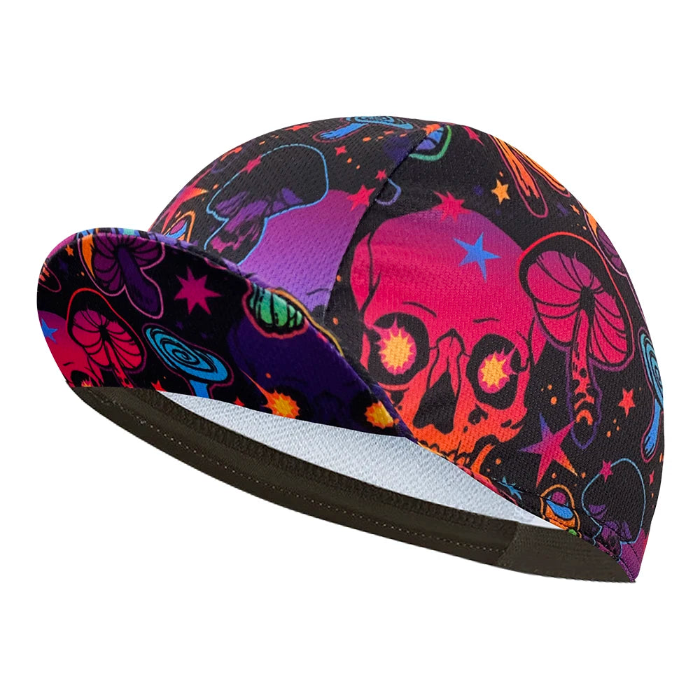 Simple solid color cycling cap, summer polyester sweat absorption, popular, unisex, cycling cap boutique, architecture, skulls