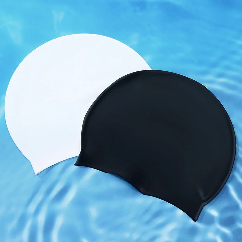 Swimming Caps for Men and Women Waterproof Head Big Head Circumference Long Hair Special Comfortable Silicone Ear Protectors