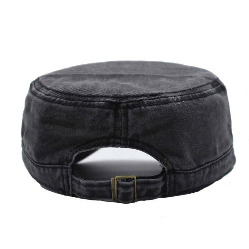 Washed Cotton Hat Men's Caps Flat Top Caps For Men Cadet Outdoor Cap Fishing Caps