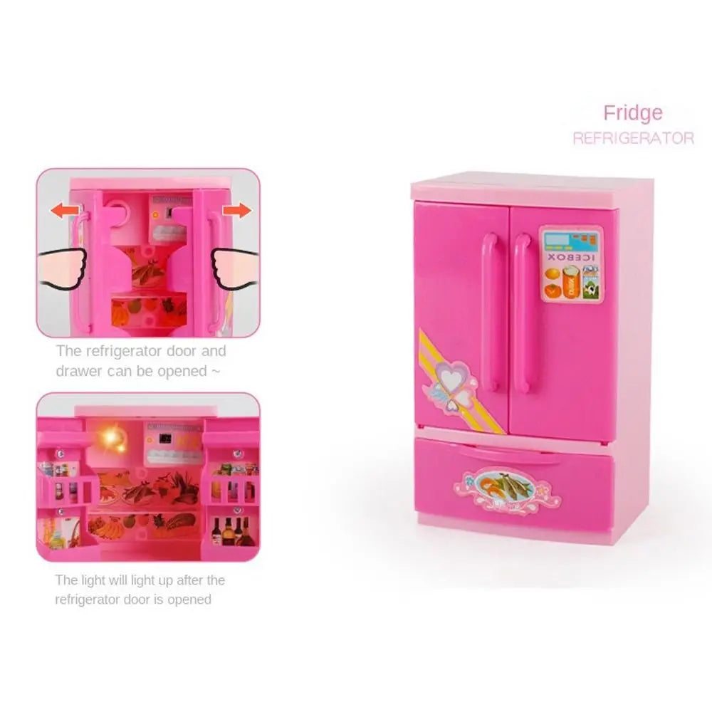 Coffee Machine Household Appliances Toys Vacuum Cleaner Toaster Blender Pretend Play Set Cooking with Light Kitchen Toys