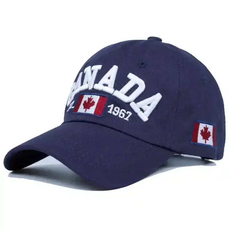 Canada Caps Men Women  Summer Fashion Dad Hat Snapback Flag Letter Embroidery Black White Baseball Cap Women Gorras Hombre