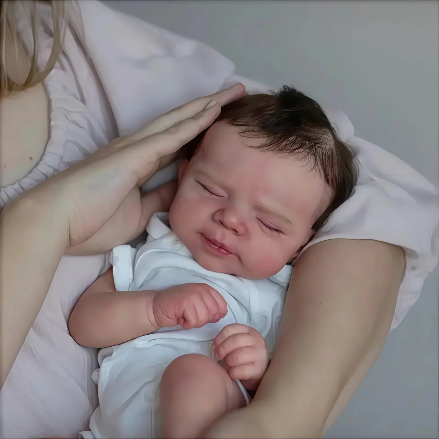 Risbecko Lifelike 48cm Finished Reborn Doll, Like Real Baby Handmade Art Doll, 3D Painted Skin With Visible Veins Vinyl Limbs