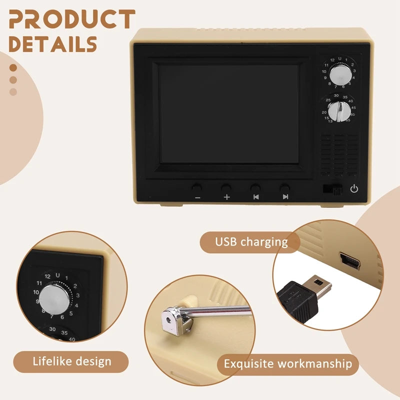 1:12 Miniature TV Playable Video Mini Television Model Living Room Home Appliances Decor Toy