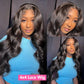180% Density Body Wave Lace Front Human Hair Wig 13x6 HD Transparent Human Hair Wig Pre Pluck For Women Natural Black Color Wig