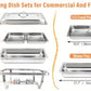4 Pack Chafing Dish Buffet Set, Stainless Steel Food Warmer Kit with Lids Water Pan Fuel Holders Restaurant Catering Weddings