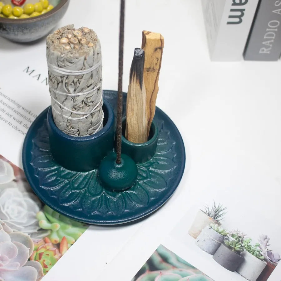 4 in 1 Palo Santo Holder Palo Santo Sticks Holder Incense Burner Holder Sage Holder for Burning Incense Holder for Sticks Candl