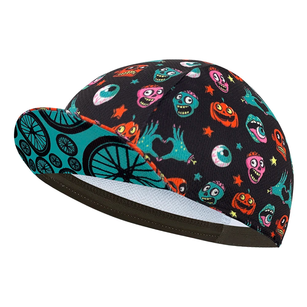 Simple solid color cycling cap, summer polyester sweat absorption, popular, unisex, cycling cap boutique, architecture, skulls