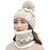 2PCS Winter Women Plush Velvet Hats Neck Warmer Hat Scarf Set Beanies Cycling Windproof Hat Outdoor Ear Protection