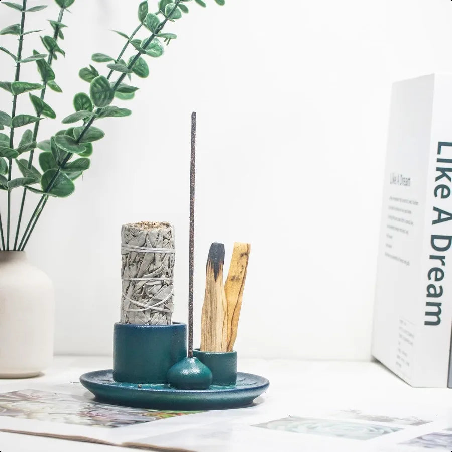 4 in 1 Palo Santo Holder Palo Santo Sticks Holder Incense Burner Holder Sage Holder for Burning Incense Holder for Sticks Candl
