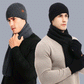 3 piece set of  winter warm men's knitted wool beanie hat scarf gloves set 2020 men's daily leisure ski camping fishing warm set