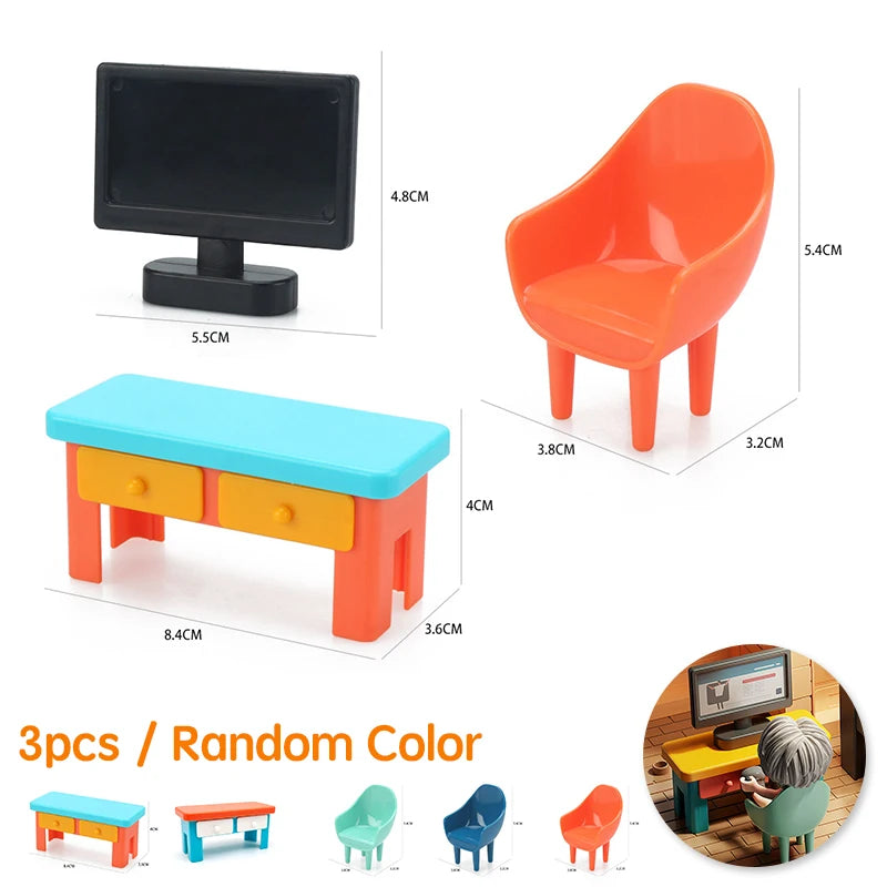 Children's Big Building Blocks Home Appliances Air Conditioner Refrigerator Accessories Household Compatible with Duploed Toys