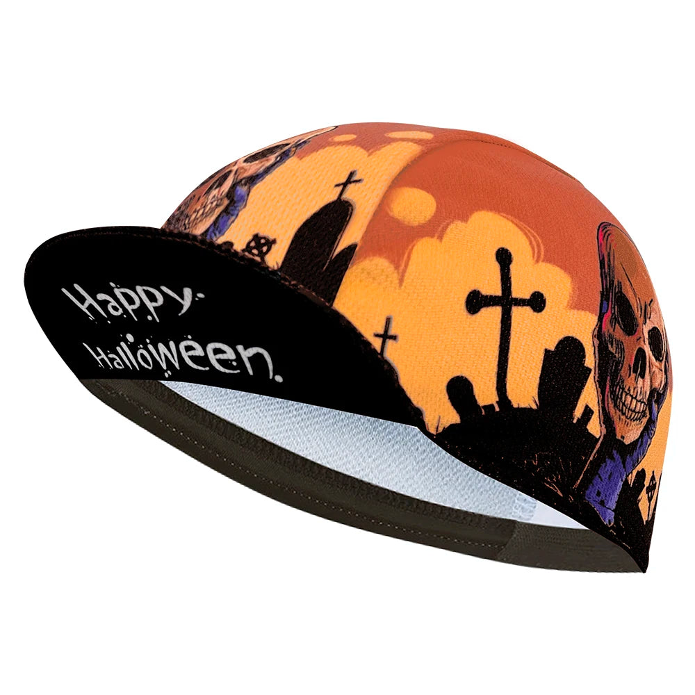 Simple solid color cycling cap, summer polyester sweat absorption, popular, unisex, cycling cap boutique, architecture, skulls