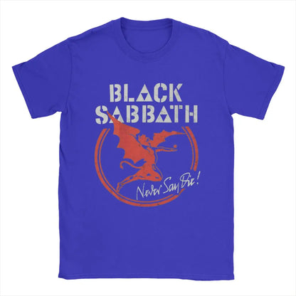 Men's T-Shirts Black Cool Sabbaths Novelty Cotton Tee Shirt Short Sleeve T Shirt Round Collar Tops Gift Idea