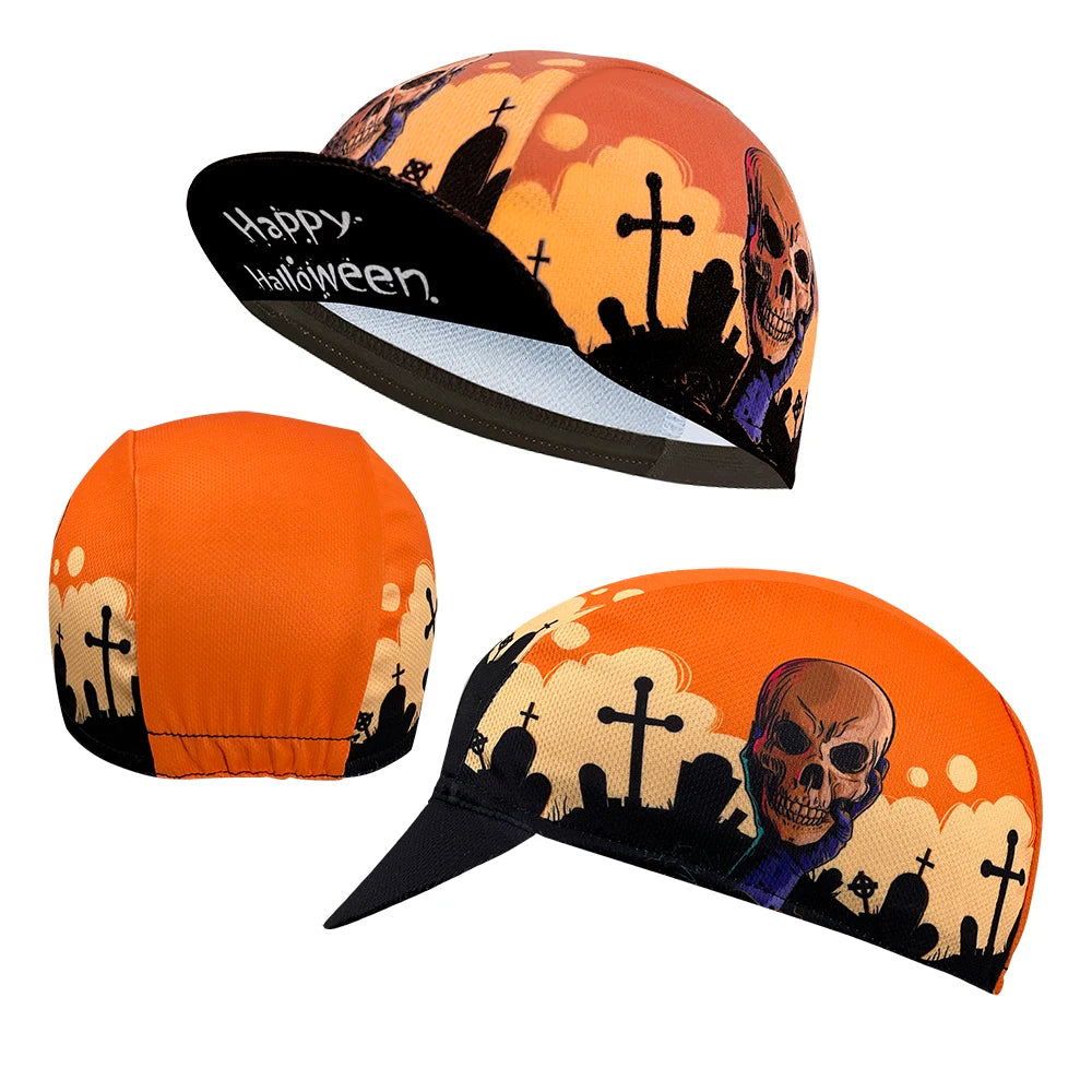 Simple solid color cycling cap, summer polyester sweat absorption, popular, unisex, cycling cap boutique, architecture, skulls