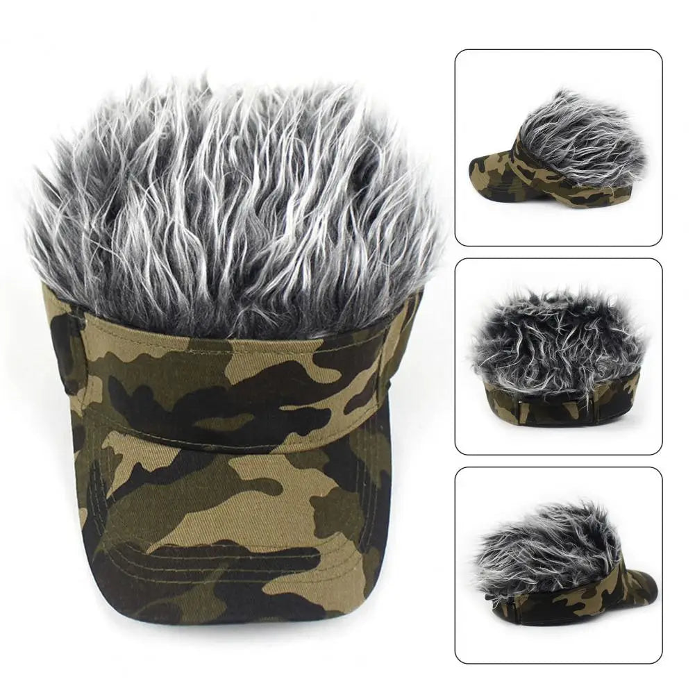 Funny Short Hair Caps Wig Peaked Cap Baseball Cap Men Women Beanie Wig Hat Wig Landlord Retro Street Caps Summer Hairs Wigs Hat