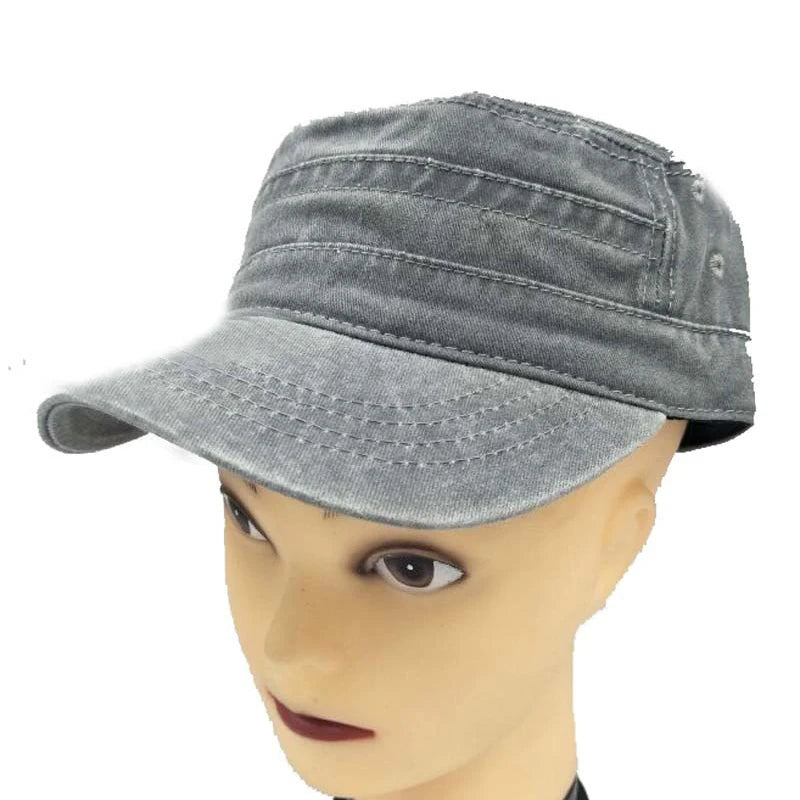 Washed Cotton Hat Men's Caps Flat Top Caps For Men Cadet Outdoor Cap Fishing Caps