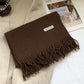 100% Pure Wool Fashion Tassels Women Scarf  Warm Cashmere Shawl Female Stylish Australian Wool Wrap Winter Knitted Neck Scarf