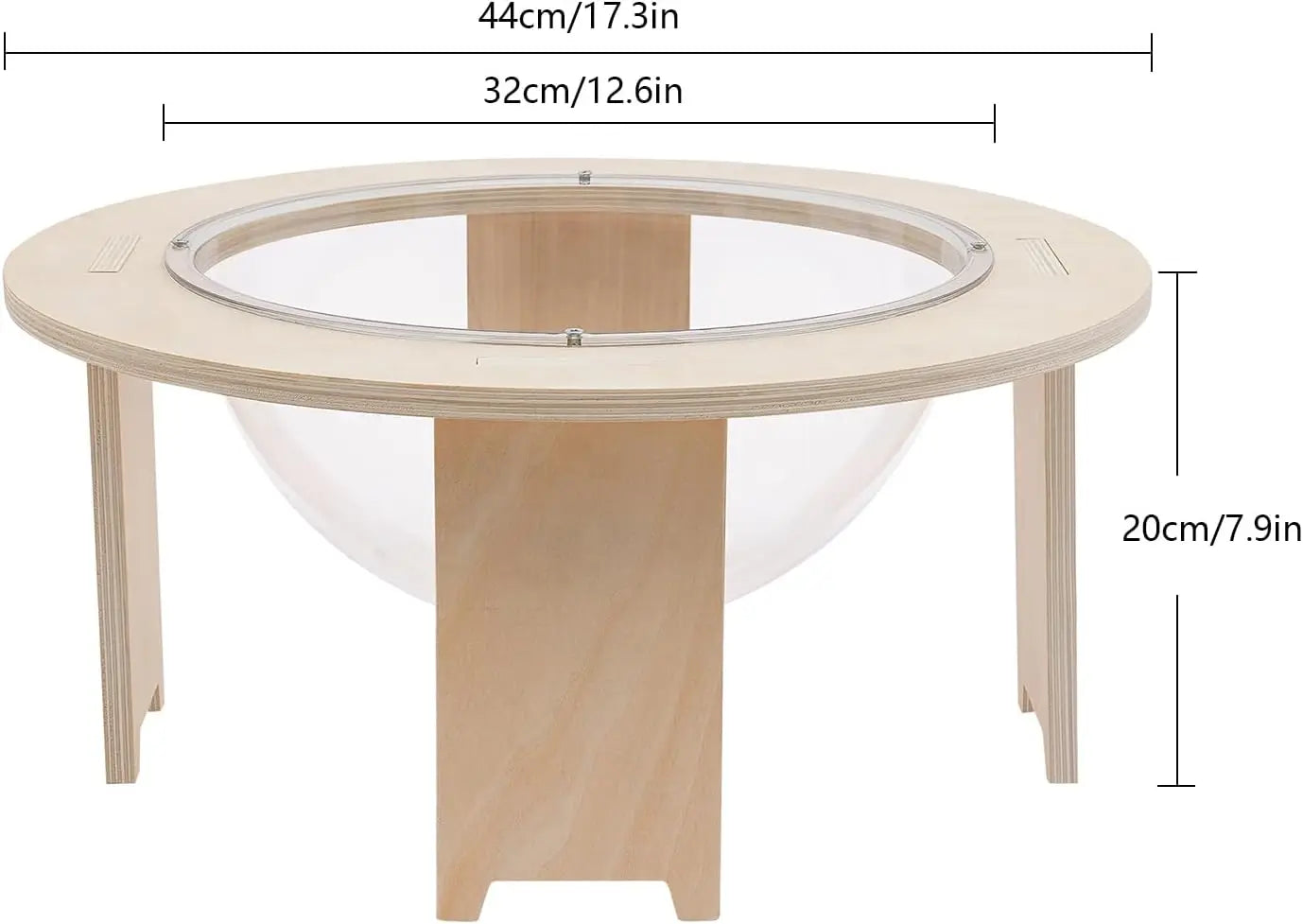 Space Capsule Cat Bed, Transparent Acrylic Pet Pod with 44lb Capacity & Anti-Slip Wooden Legs, Elevated Design for Pet Use