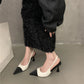 2025 New Summer Casual Fashion Shallow Pointed Toe Sandals Solid Color Sexy Elegant Comfortable Stiletto Heels NO:M10-1